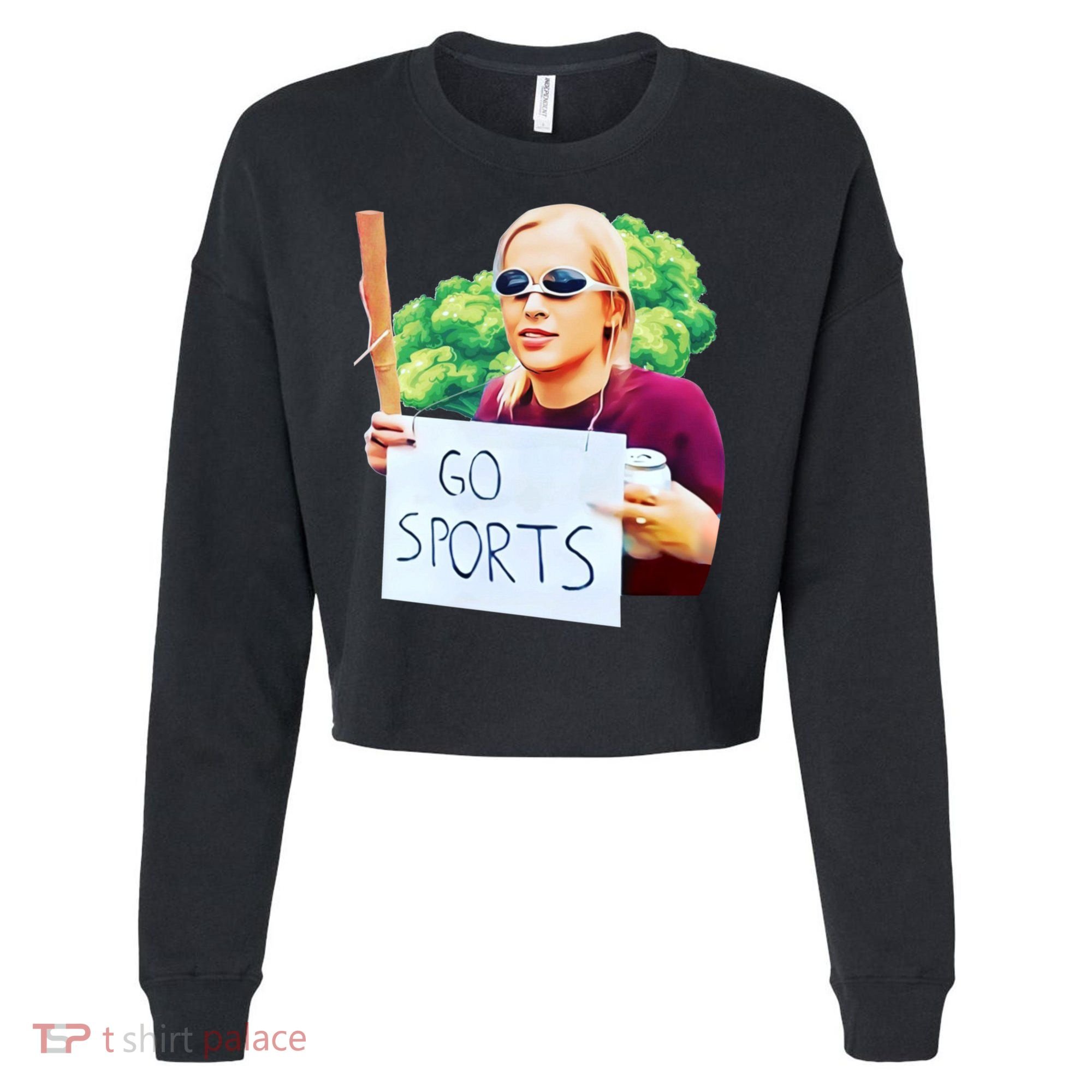 Go Sports Girl Meme Cropped Pullover Crew