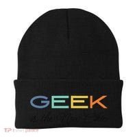 Geek Science Geek Is Chic It Nerd Funny Tech Geeky Stem Beanie thumb 0