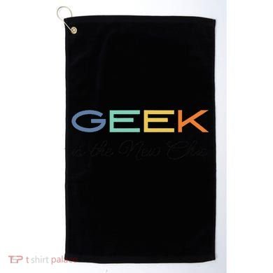 Geek Science Geek Is Chic It Nerd Funny Tech Geeky Stem Golf Towel