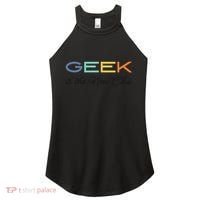 Geek Science Geek Is Chic It Nerd Funny Tech Geeky Stem Women's Perfect Tri Rocker Tank thumb 0