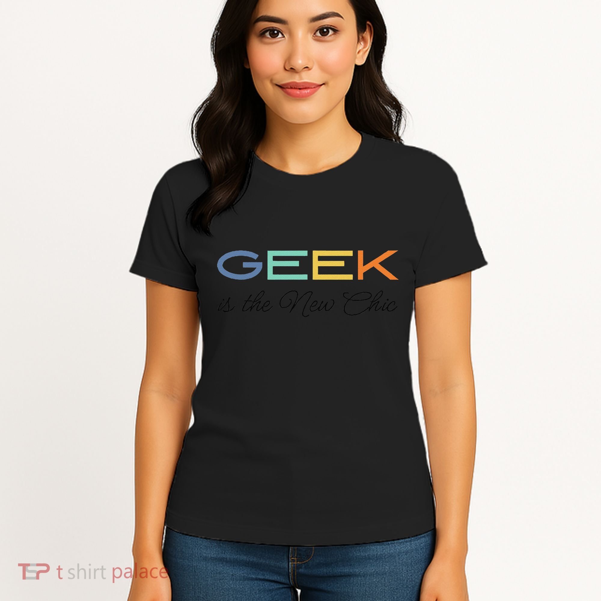 Geek Science Geek Is Chic It Nerd Funny Tech Geeky Stem Women's T-Shirt