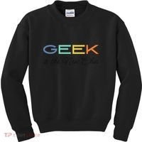 Geek Science Geek Is Chic It Nerd Funny Tech Geeky Stem Kids Sweatshirt thumb 0