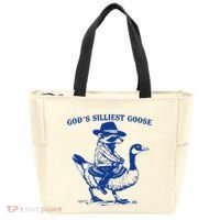 GodS Silliest Goose Funny Racoon & Goose Lovers Tote Bag thumb 0