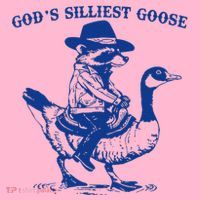 GodS Silliest Goose Funny Racoon & Goose Lovers Coaster thumb 2