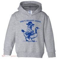 GodS Silliest Goose Funny Racoon & Goose Lovers Toddler Hoodie thumb 0