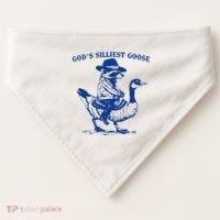 GodS Silliest Goose Funny Racoon & Goose Lovers USA-Made Doggie Bandana thumb 0