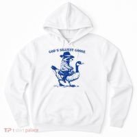 GodS Silliest Goose Funny Racoon & Goose Lovers Hoodie thumb 0
