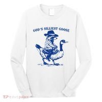 GodS Silliest Goose Funny Racoon & Goose Lovers Long Sleeve Shirt thumb 0