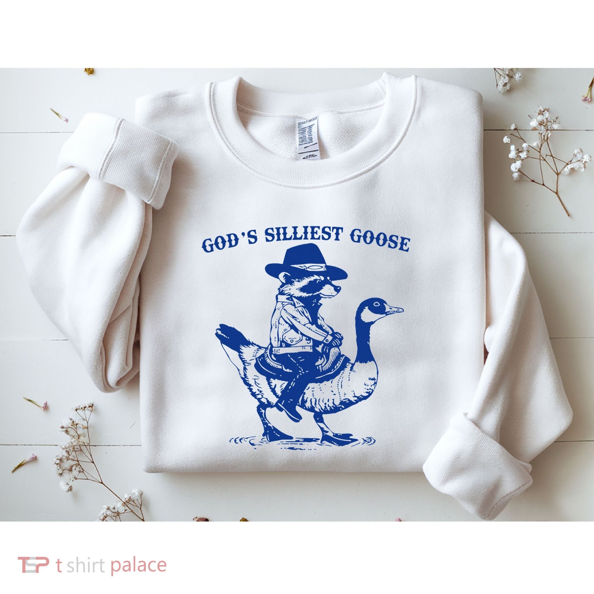 GodS Silliest Goose Funny Racoon & Goose Lovers Sweatshirt