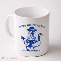 GodS Silliest Goose Funny Racoon & Goose Lovers Coffee Mug thumb 0