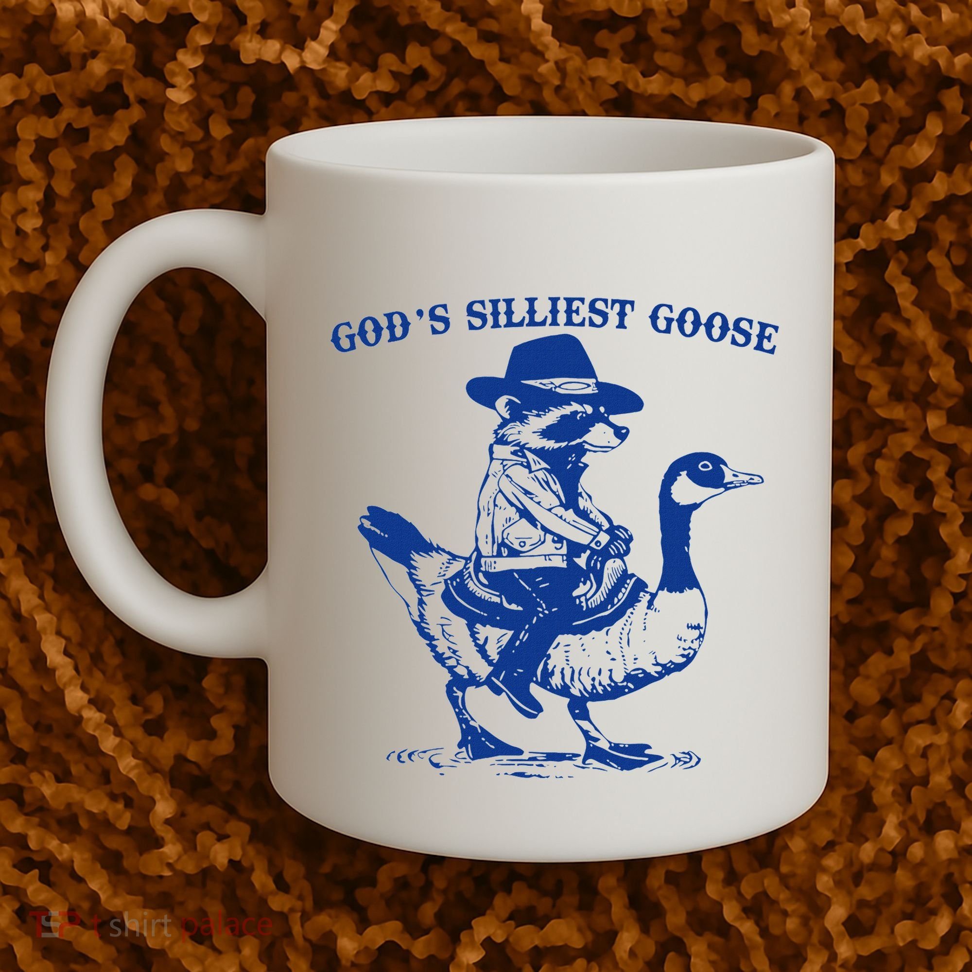 GodS Silliest Goose Funny Racoon & Goose Lovers Coffee Mug
