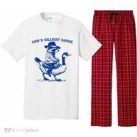 GodS Silliest Goose Funny Racoon & Goose Lovers Pajama Set thumb 0