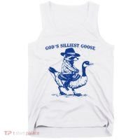 GodS Silliest Goose Funny Racoon & Goose Lovers Tank Top thumb 0