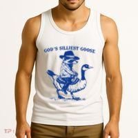 GodS Silliest Goose Funny Racoon & Goose Lovers Tank Top thumb 3
