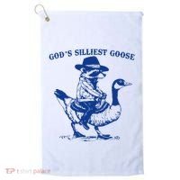 GodS Silliest Goose Funny Racoon & Goose Lovers Golf Towel thumb 0