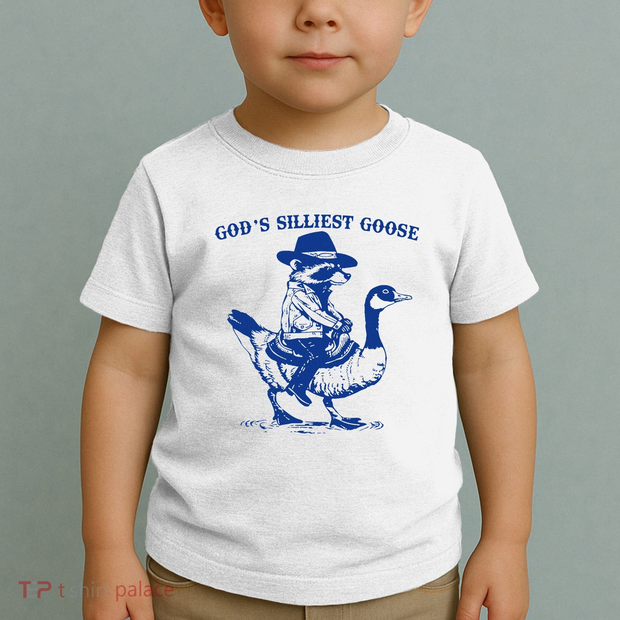 GodS Silliest Goose Funny Racoon & Goose Lovers Toddler T-Shirt
