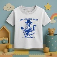 GodS Silliest Goose Funny Racoon & Goose Lovers Toddler T-Shirt thumb 3