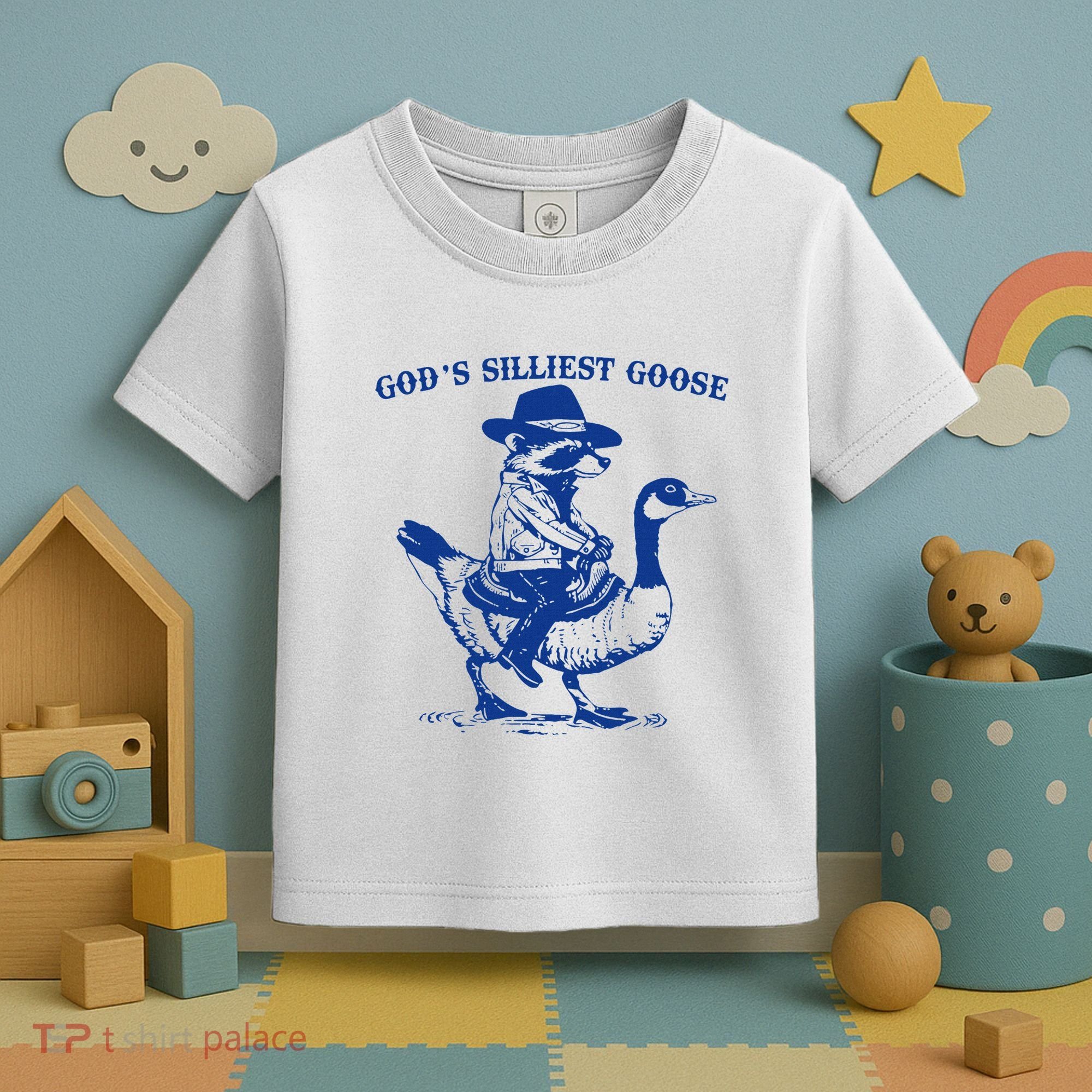 GodS Silliest Goose Funny Racoon & Goose Lovers Toddler T-Shirt