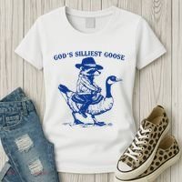 GodS Silliest Goose Funny Racoon & Goose Lovers Women's T-Shirt thumb 3