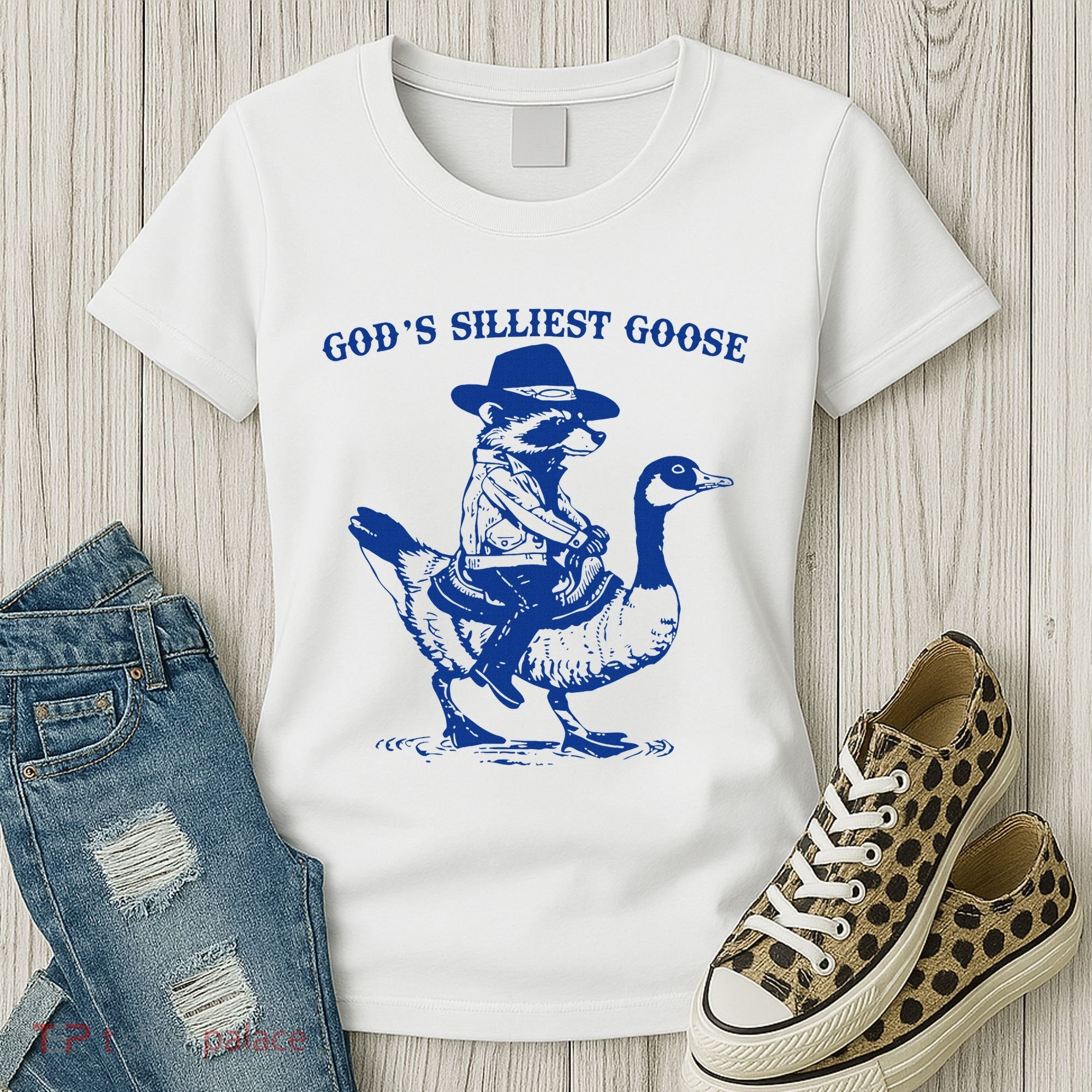 GodS Silliest Goose Funny Racoon & Goose Lovers Women's T-Shirt
