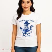 GodS Silliest Goose Funny Racoon & Goose Lovers Women's T-Shirt thumb 4