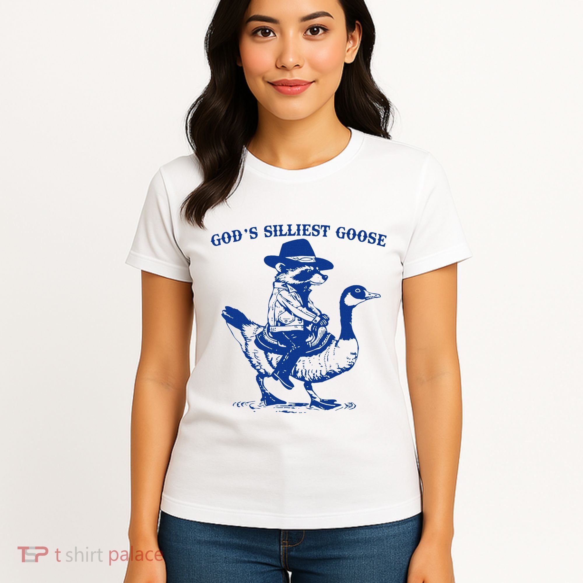 GodS Silliest Goose Funny Racoon & Goose Lovers Women's T-Shirt