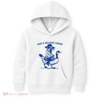 GodS Silliest Goose Funny Racoon & Goose Lovers Kids Hoodie thumb 0