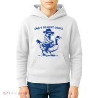 GodS Silliest Goose Funny Racoon & Goose Lovers Kids Hoodie thumb 4