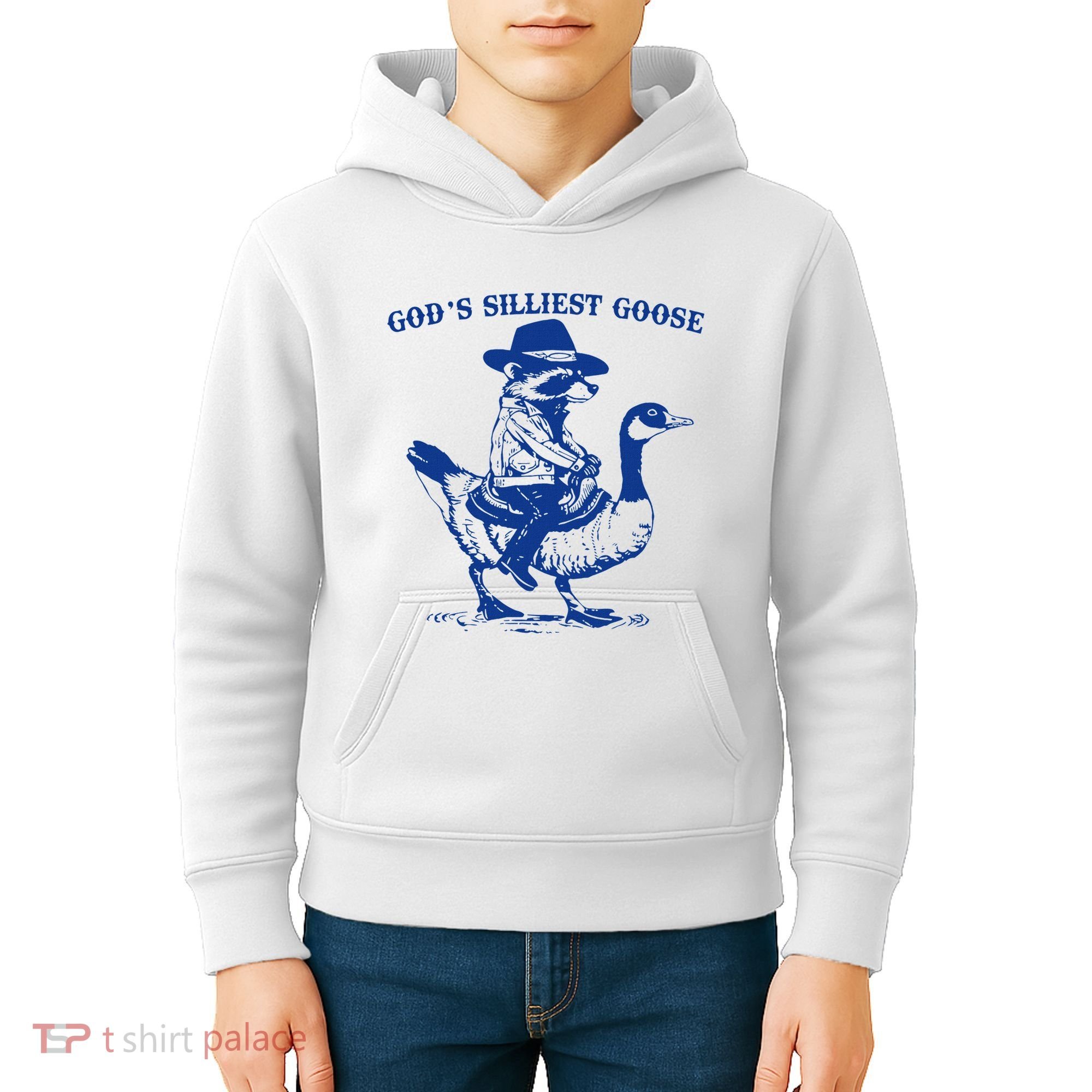 GodS Silliest Goose Funny Racoon & Goose Lovers Kids Hoodie