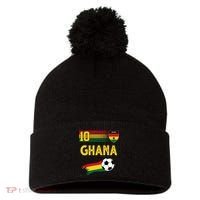 Ghana Soccer Ghanain Football Retro 10 Pom Pom 12in Knit Beanie thumb 0