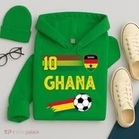 Ghana Soccer Ghanain Football Retro 10 Hoodie thumb 4