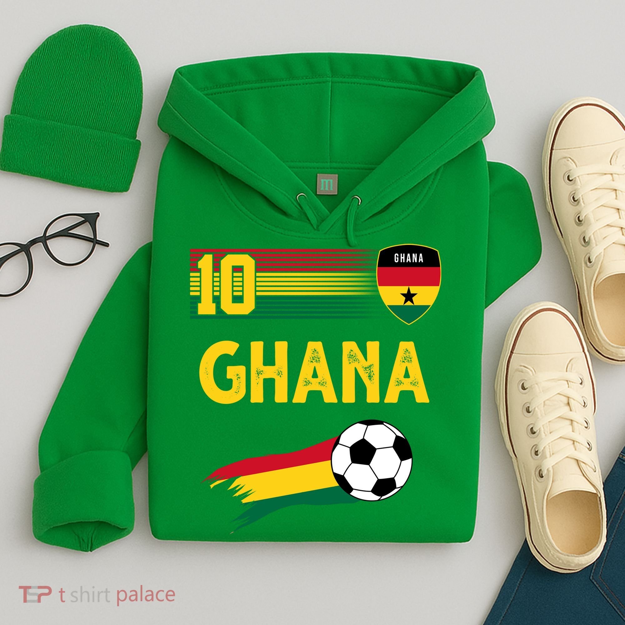 Ghana Soccer Ghanain Football Retro 10 Hoodie
