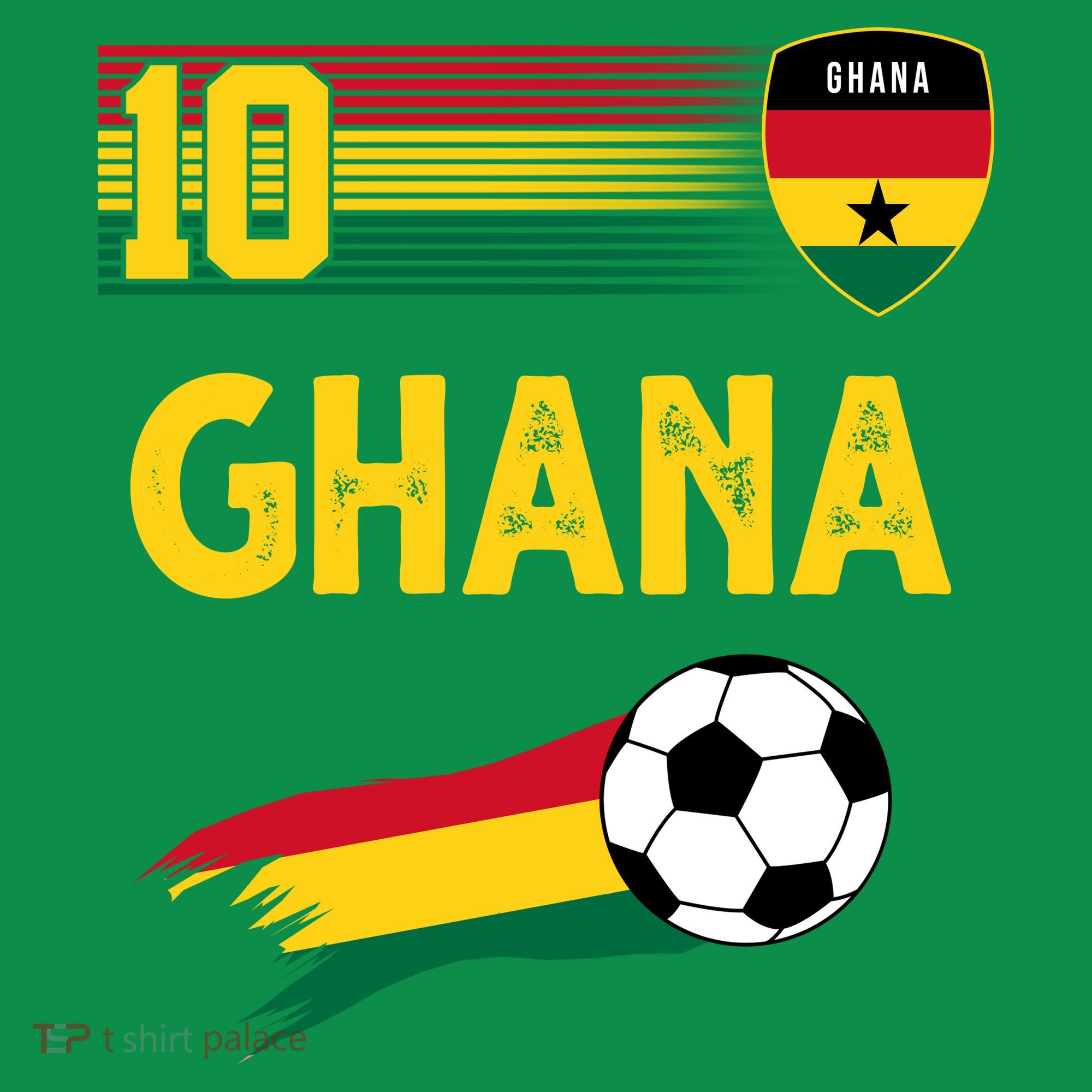 Ghana Soccer Ghanain Football Retro 10 T-Shirt