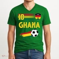 Ghana Soccer Ghanain Football Retro 10 V-Neck T-Shirt thumb 2