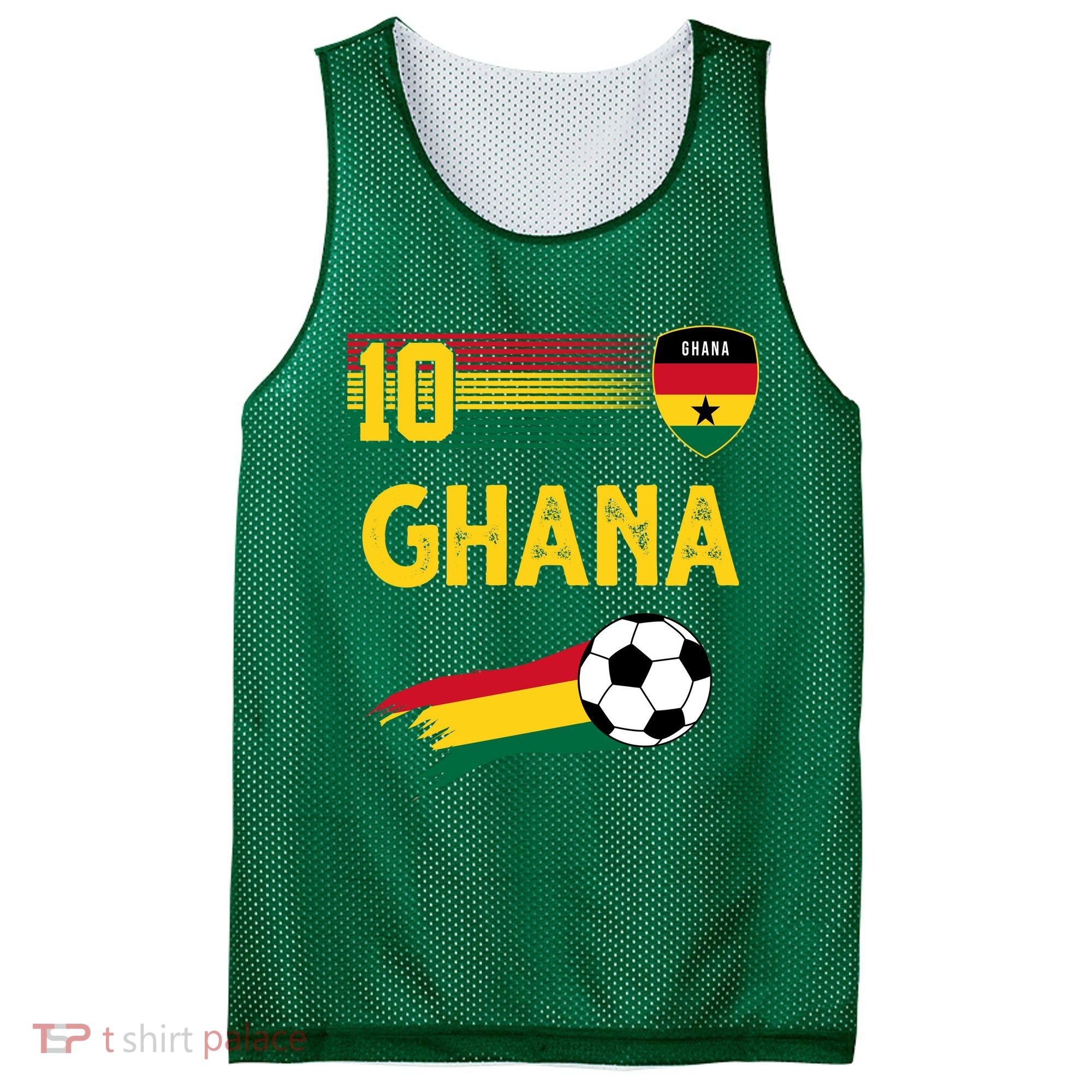 Ghana Soccer Ghanain Football Retro 10 Mesh Reversible Basketball Jersey Tank