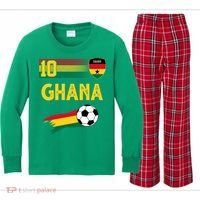 Ghana Soccer Ghanain Football Retro 10 Kids Long Sleeve Plaid Pajama Set thumb 0