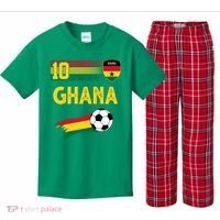 Ghana Soccer Ghanain Football Retro 10 Kids Plaid Pajama Set thumb 0