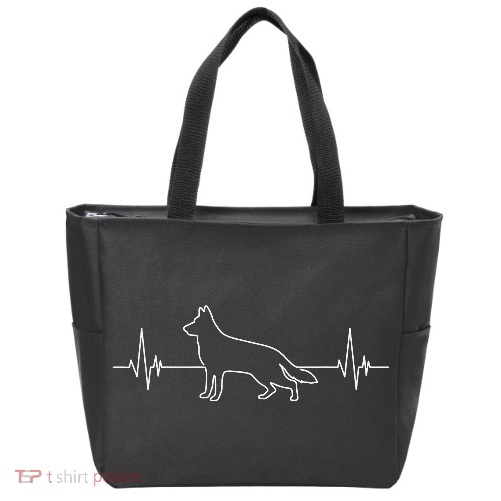 German Shepherd German Shepherd Heartbeat Tote Bag