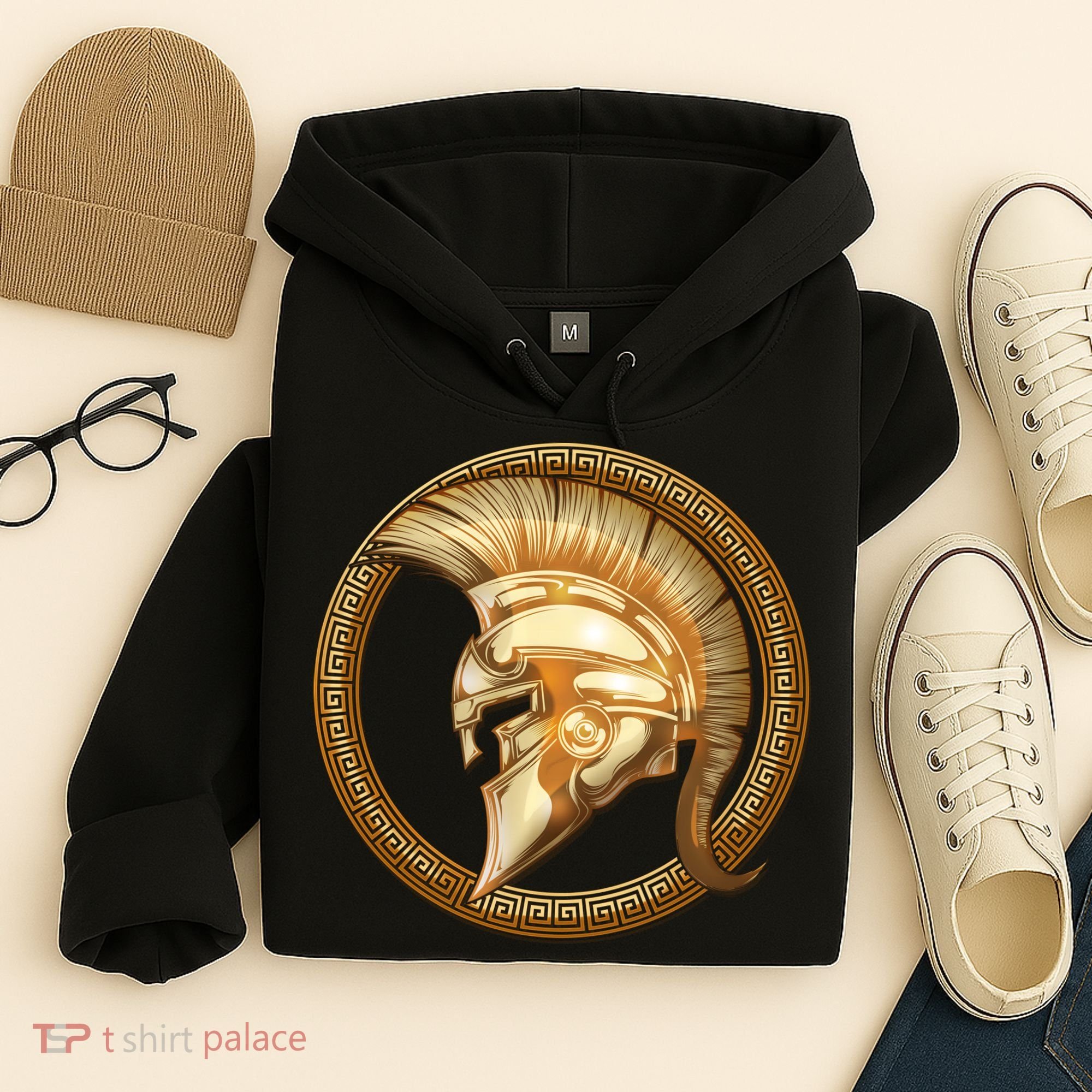 Golden Spartan Gladiator Warrior Helmet Hoodie