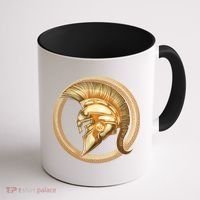 Golden Spartan Gladiator Warrior Helmet Coffee Mug thumb 1