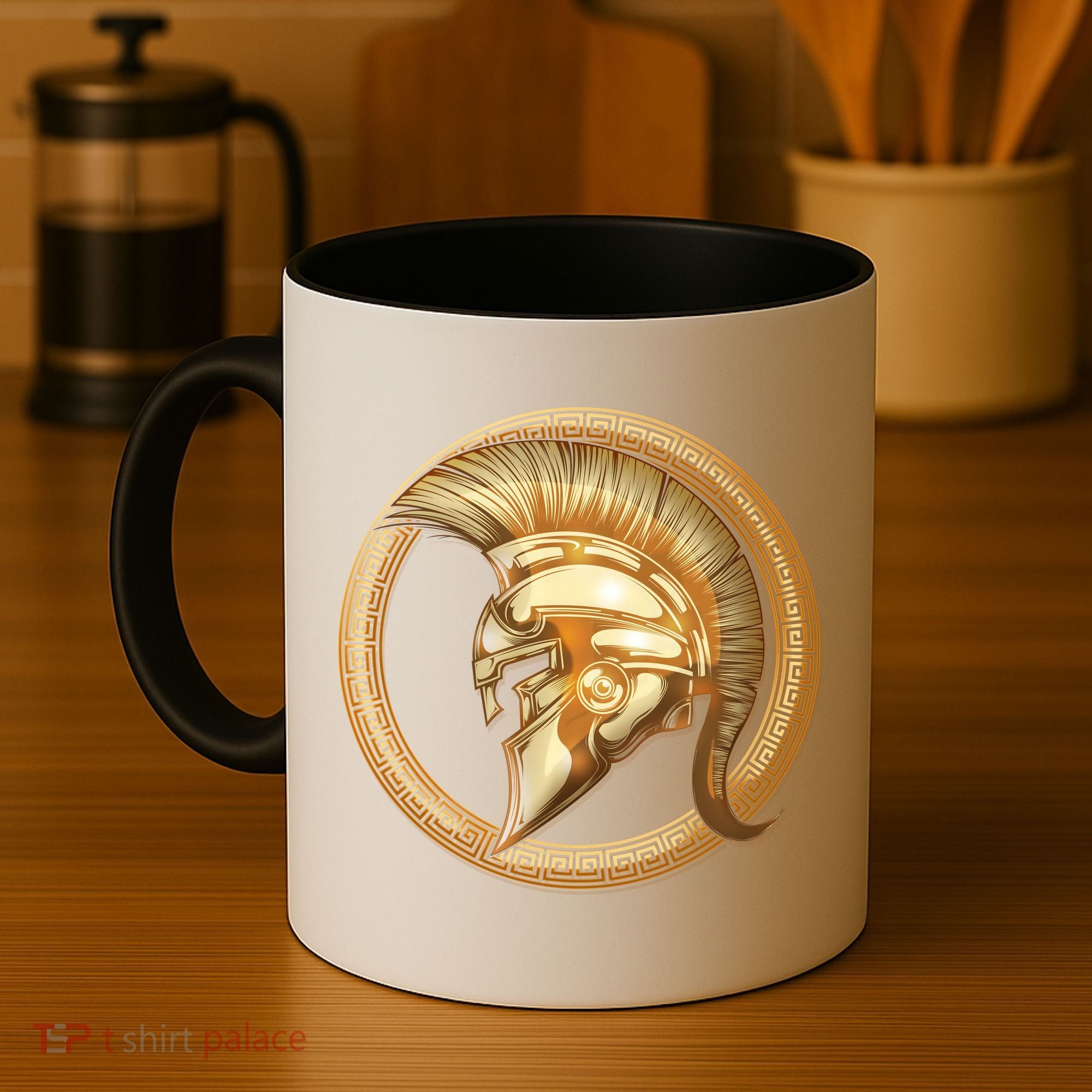Golden Spartan Gladiator Warrior Helmet Coffee Mug
