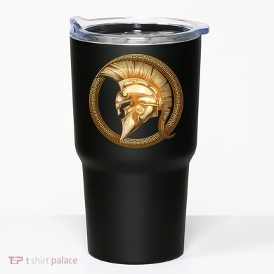 Golden Spartan Gladiator Warrior Helmet Tumbler