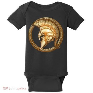Golden Spartan Gladiator Warrior Helmet Baby Bodysuit