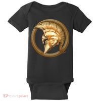 Golden Spartan Gladiator Warrior Helmet Baby Bodysuit thumb 0