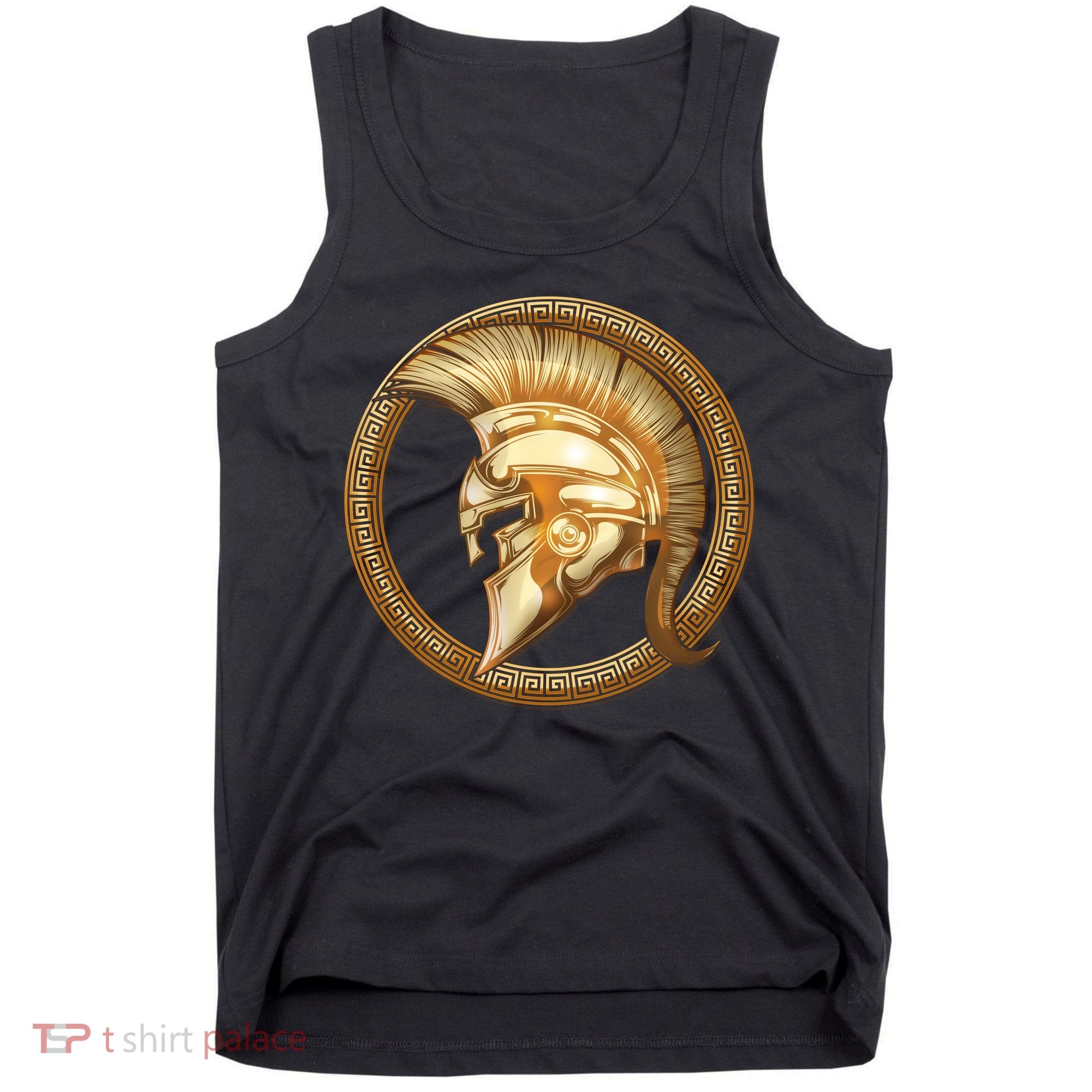 Golden Spartan Gladiator Warrior Helmet Tank Top