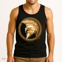 Golden Spartan Gladiator Warrior Helmet Tank Top thumb 3