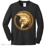 Golden Spartan Gladiator Warrior Helmet Kids Long Sleeve Shirt thumb 0