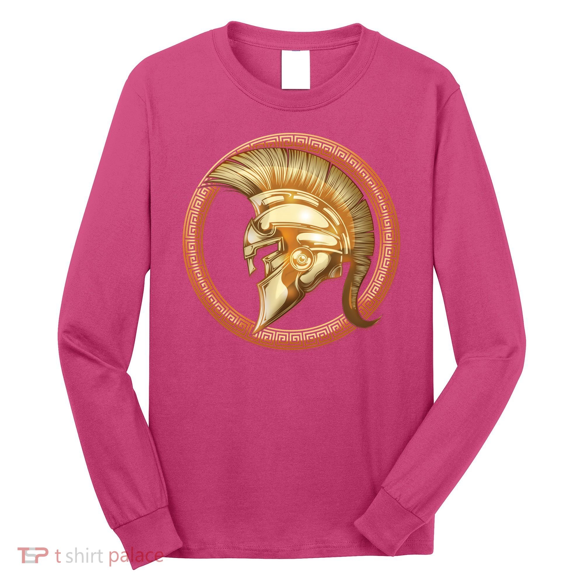 Golden Spartan Gladiator Warrior Helmet Long Sleeve Shirt
