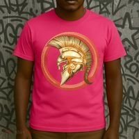 Golden Spartan Gladiator Warrior Helmet T-Shirt thumb 3
