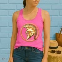 Golden Spartan Gladiator Warrior Helmet Women's Tank Top thumb 2